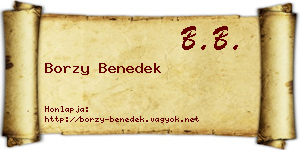 Borzy Benedek névjegykártya